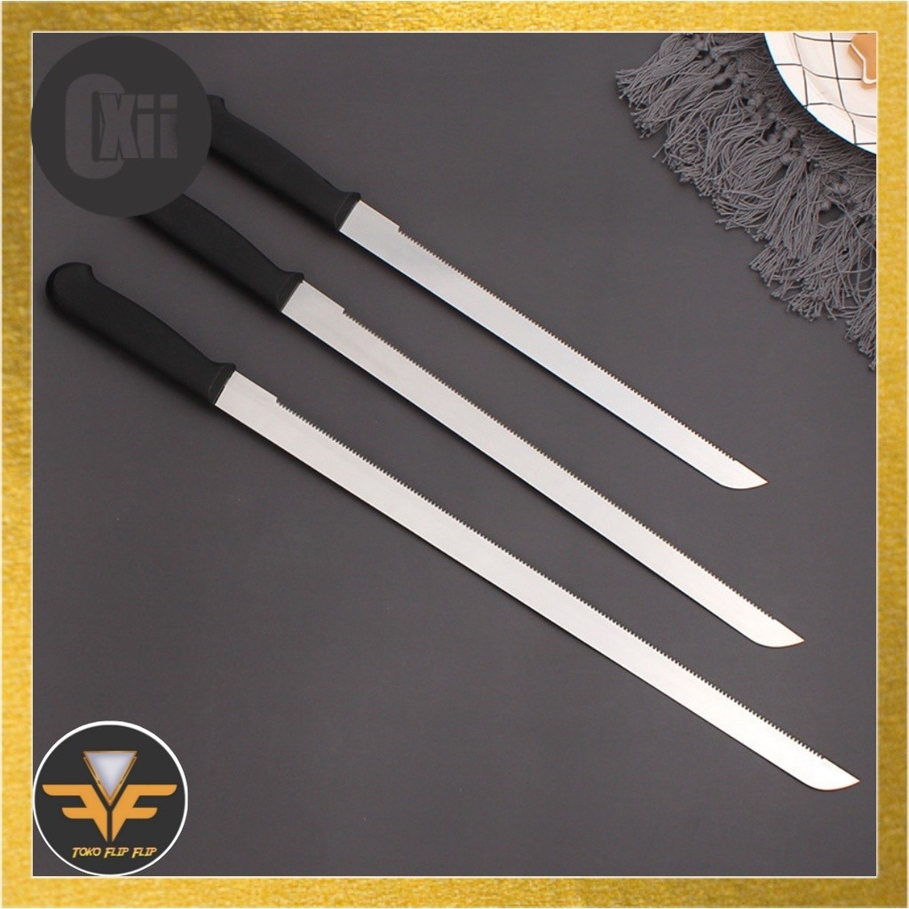 Pisau roti stainless pisau gerigi panjang serrated Bread Cake Knife / Pisau Roti / Pisau Pemotong