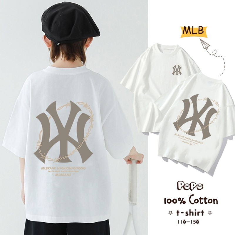 Deluxe Kids Terbaru Kaos Anak Laki-Laki Mlb Putih Baju Anak Laki-Laki Perempuan Kaos Oversize Unisex