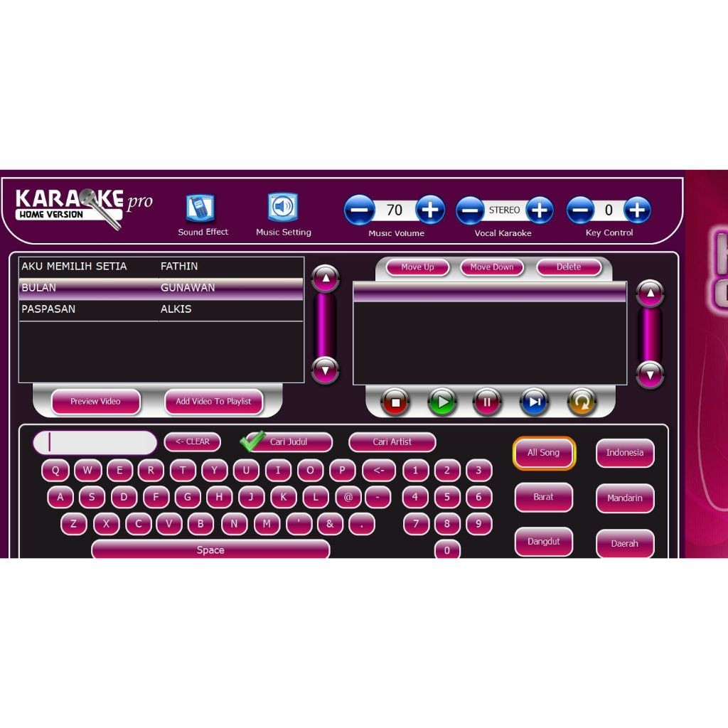 Aplikasi Matrix Karaoke (bonus)