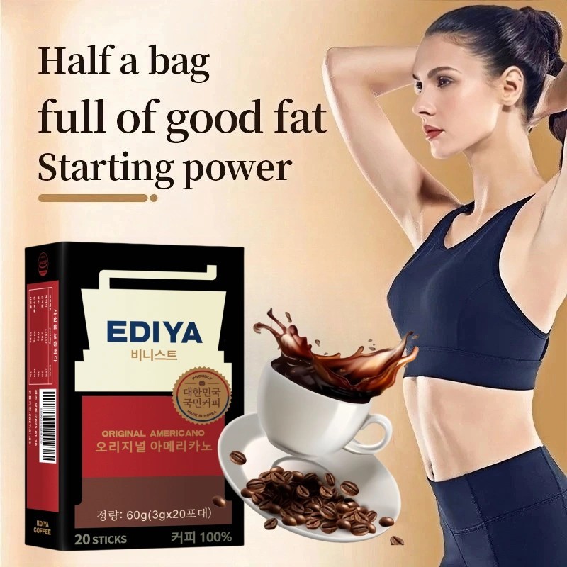 

Korean Brewed EDIYA American Instant Black Coffee Powder, Mellow And Refreshing, Office Drink