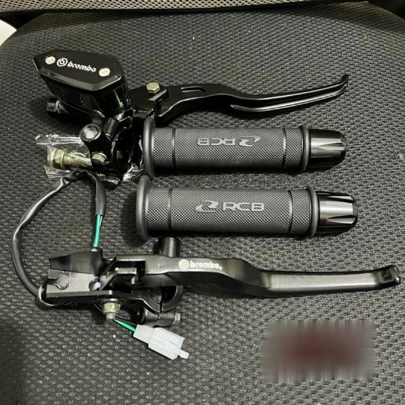 PAKET Master Rem Tabung Model Oval + Handgrip RCB Original  HG55 + Jalu Stang CNC Beat Vixion Mio Va