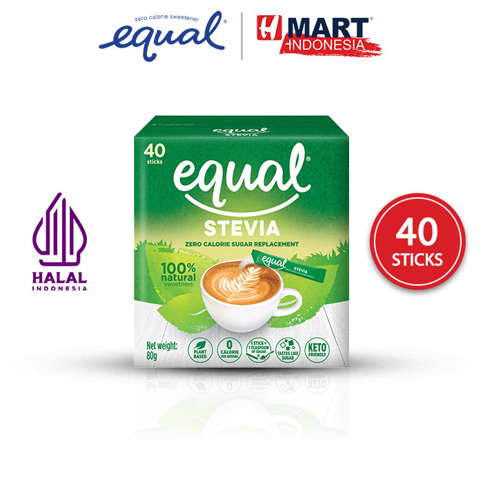 

Equal Naturals Stevia Sweetener - Pemanis Stevia Nol Kalori 40 Sticks