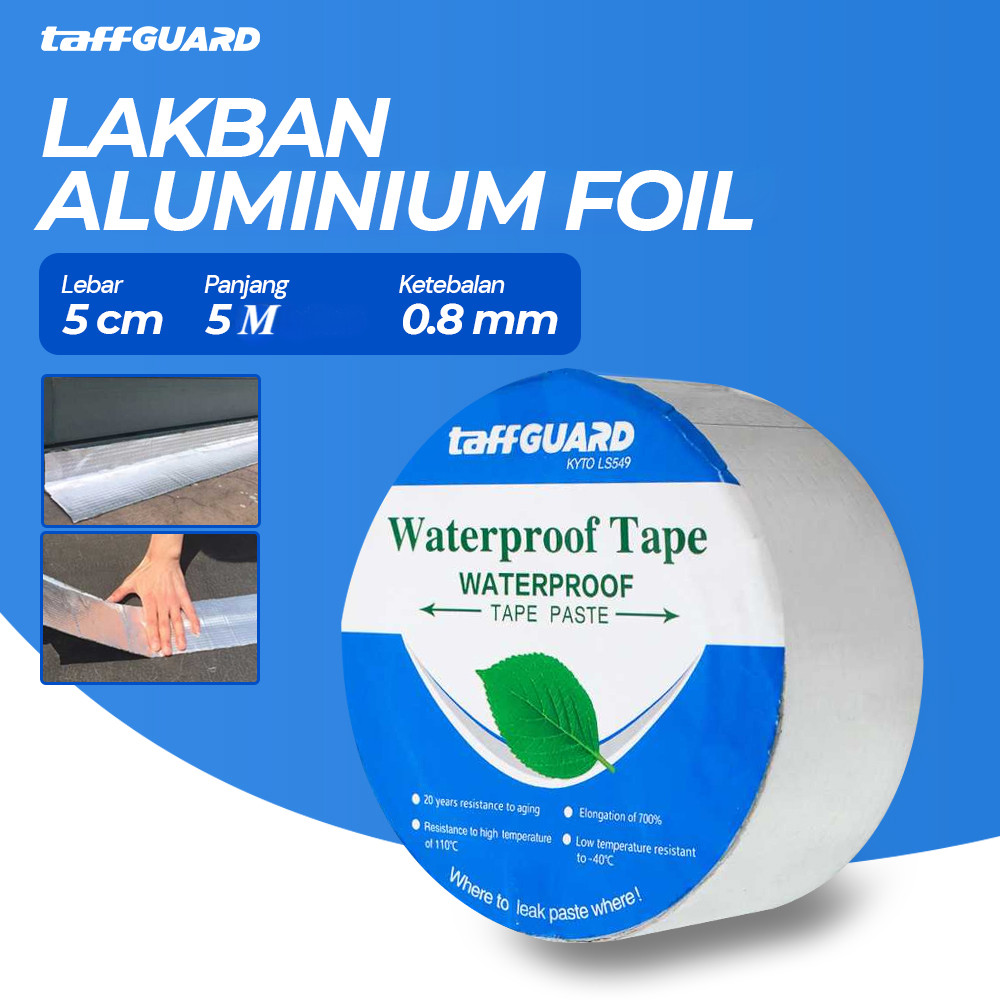 

Lakban Khusus Anti Bocor Aluminum Foil Super Ahesive Duct Tape Waterproof 5 cm x 5 Meter