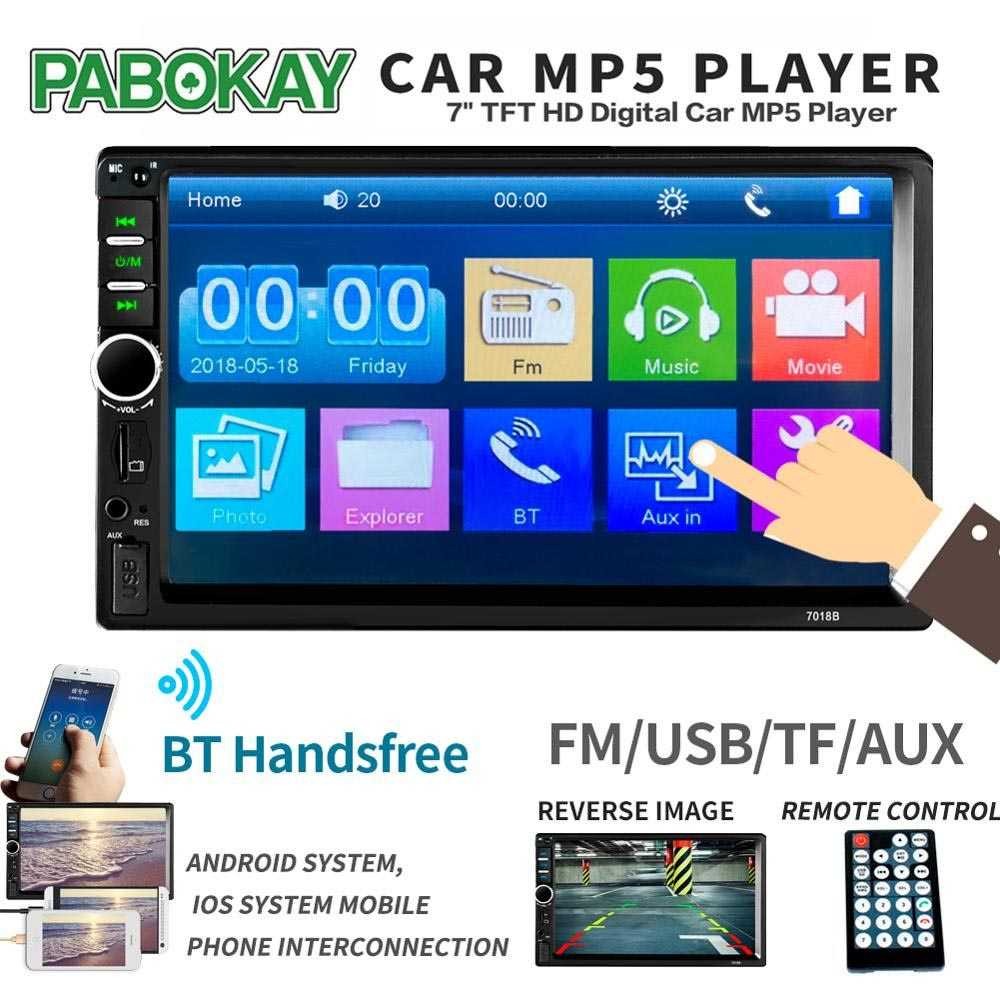 Head Unit 2 DIN Double din Car MP5 Player 7 Inch Kamera Belakang - 7018B