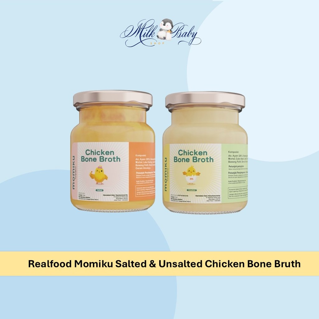 

Realfood Momiku Salted & Unsalted Chicken Bone Bruth Isi 6Jar/Box
