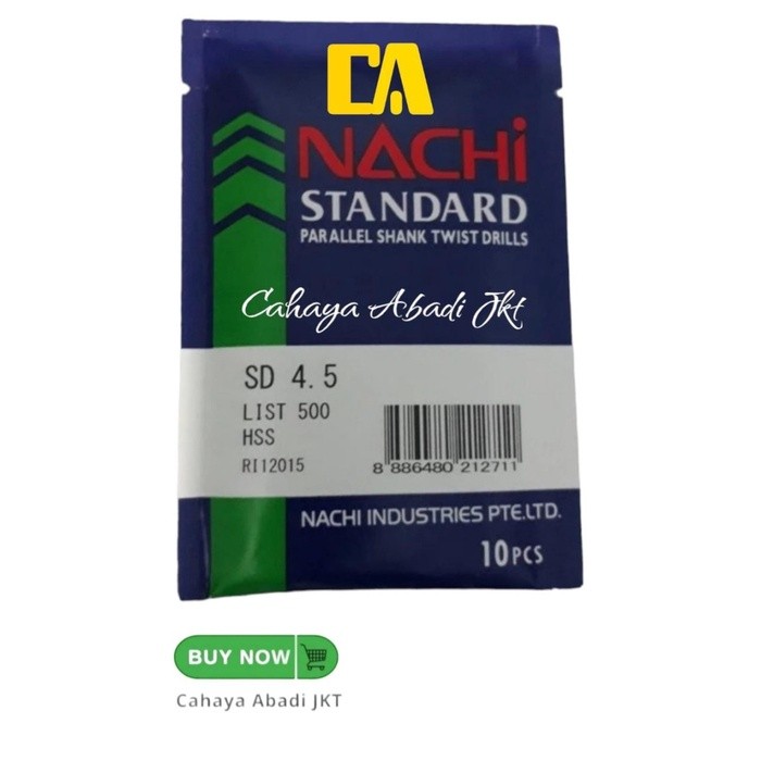 Mata Bor Besi NACHI 4,5mm / Mata Bor NACHI HSS 4,5mm