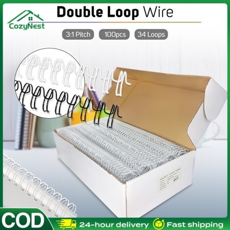 

100pcs Spiral Kawat Jilid No 4, Spiral Kawat / Ring Kawat Jilid Spiral 3:1 34 Lubang Kawat Lingkaran Ganda Ukuran A4 7.9mm,Logam Kapasitas Pengikatan 120 Lembar