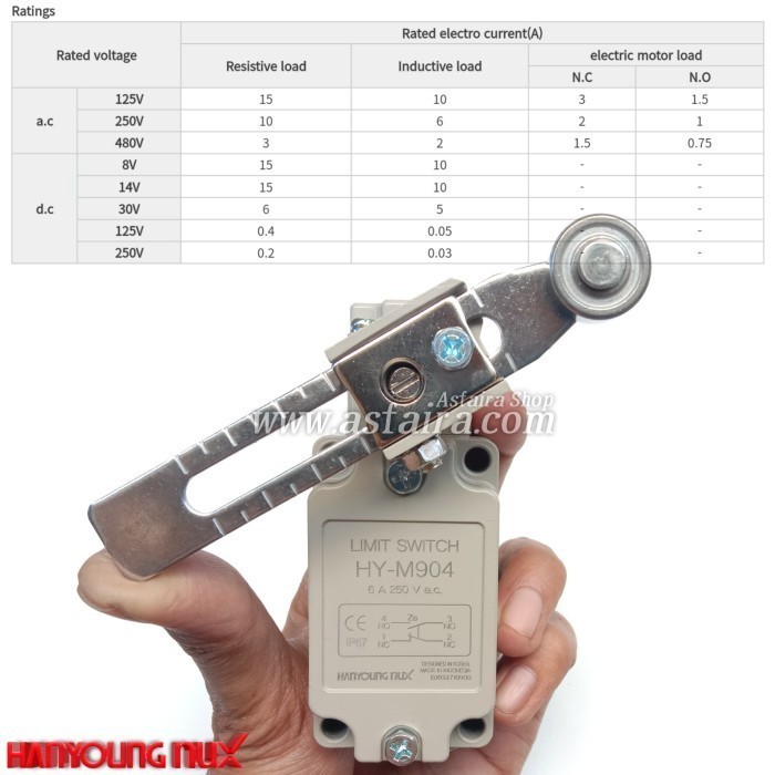 LIMIT SWITCH HY-M904 HANYOUNG NUX / SAKLAR PINTU DLL