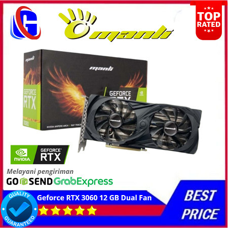 ManLi RTX 3060 12GB Lhr - Manli Geforce RTX 3060 12 GB Dual Fan