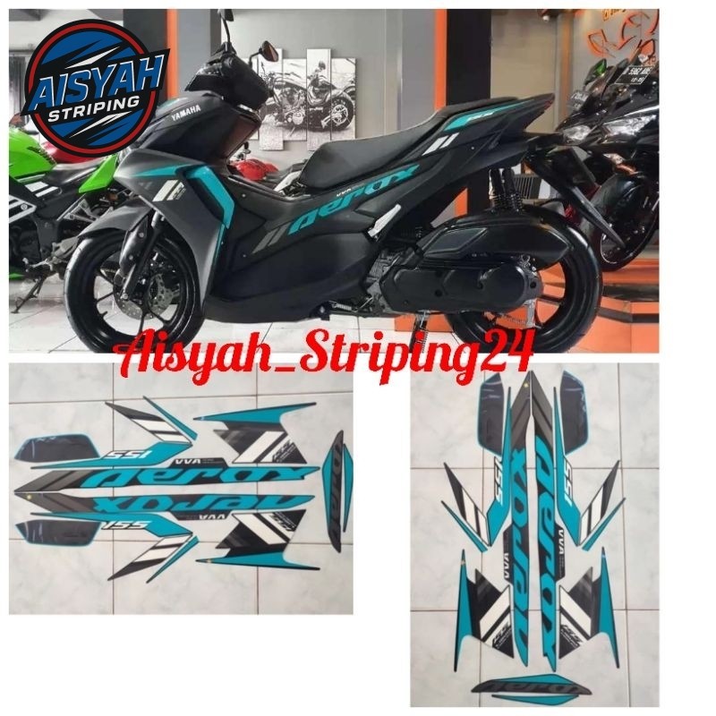 Striping stiker sticker Lis les polet body motor yamaha all new aerox 155 connected abs tahun 2021 m
