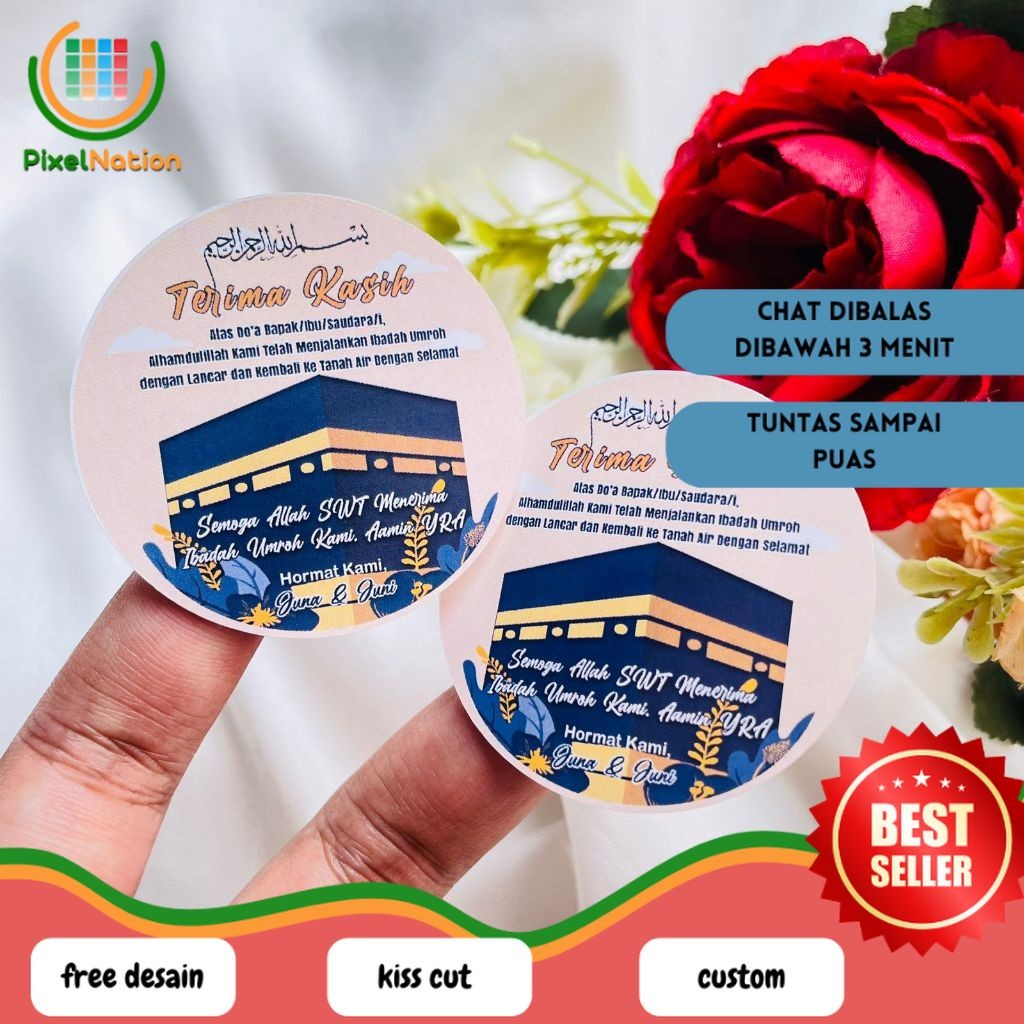 

PiNat Cetak Label Umroh Sticker Bulat Gift From Haji Cetak Print Stiker Tasyakuran Hampers Murah