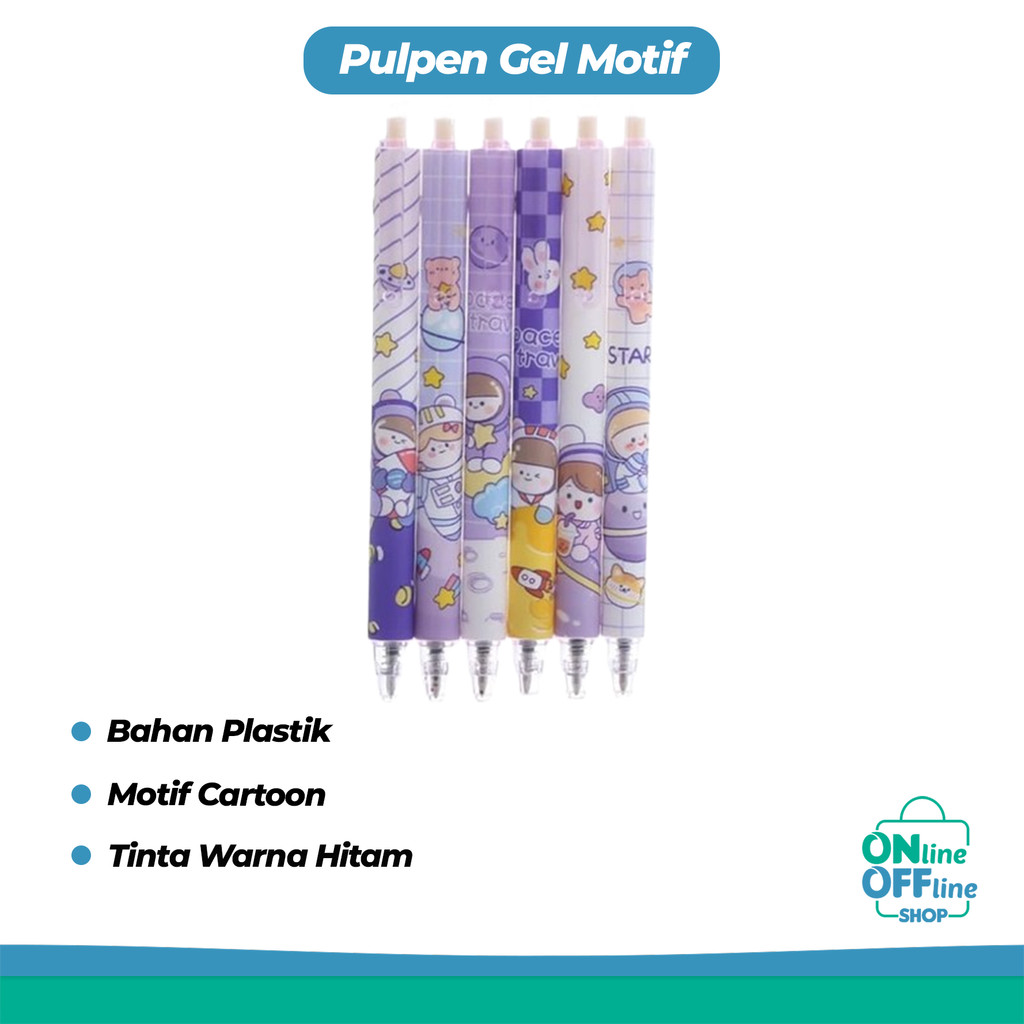 

Pulpen Gel Motif Cartoon Pulpen Pelajar Dan Kantor Pena Lucu Purple Series Kawaii Gel Ink Pen 606