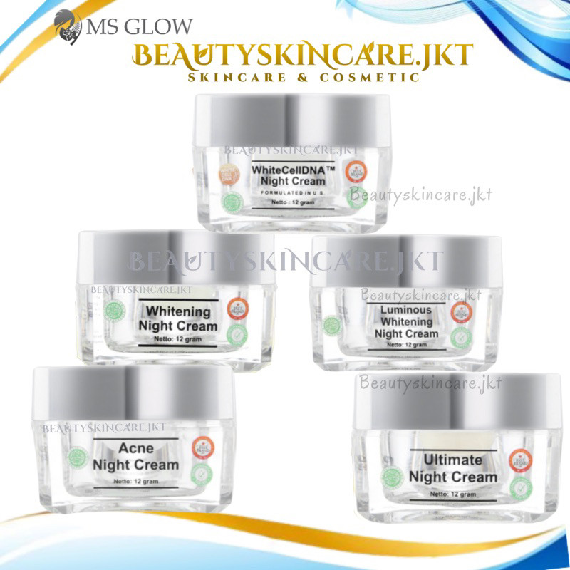 MS GLOW Whitening NIGHT CREAM | CREAM MALAM MS GLOW