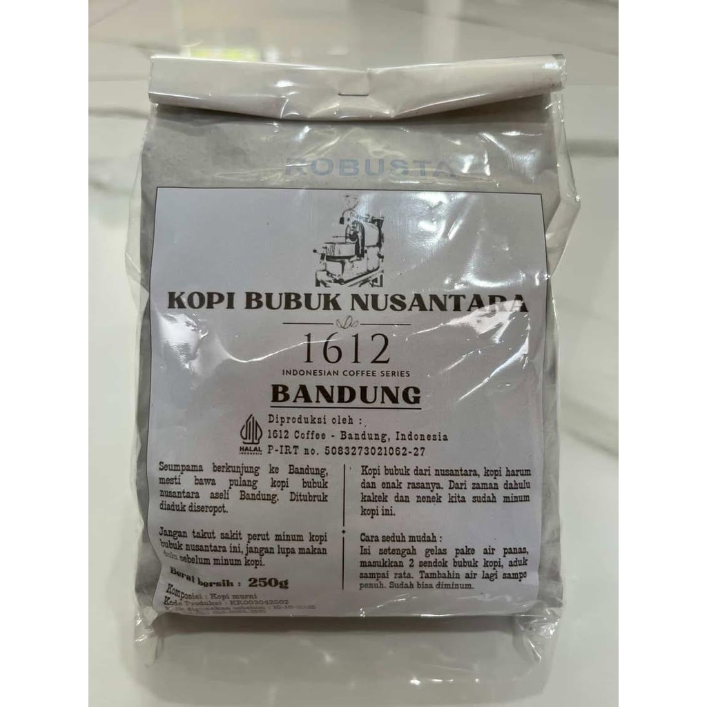 

1612 Coffee Robusta Tubruk 250gr Kopi Bubuk Nusantara Bandung