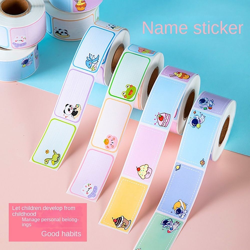

100/280Pcs/Roll Waterproof Name Sticker Durable Handwritten Self-adhesive Student Stationery Cartoon Style Labels Sticker Gift