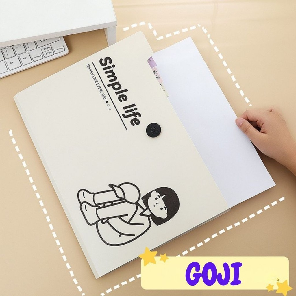 

GOJI Tas File Map Folder 8 dan 12 Sekat Ukuran Kertas A4 Expanding Organizer Paper Bag Aesthetic