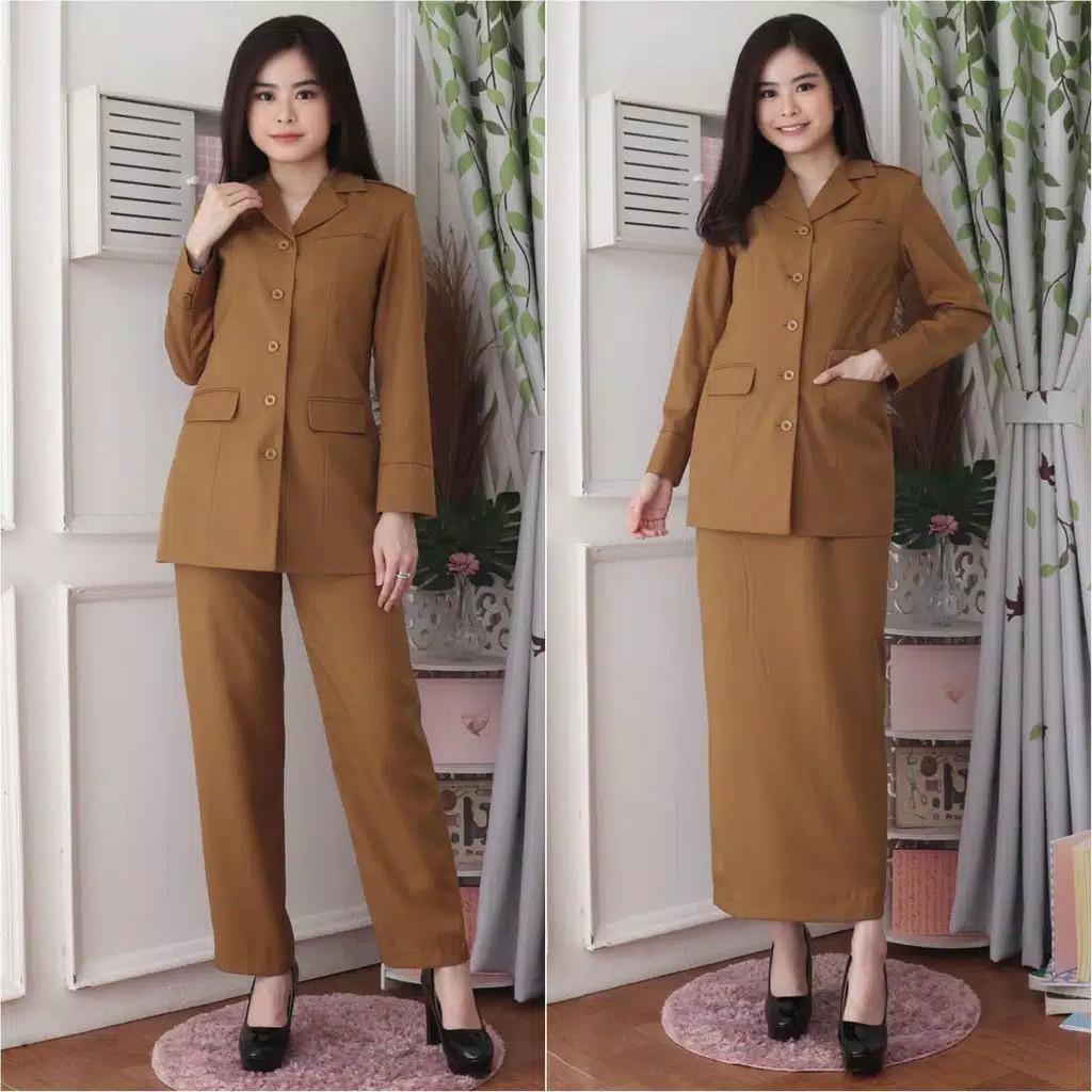 Baju PDH PNS Wanita / Blazer Wanita / Seragam Pemda Wanita / Baju PNS ASN Wanita / Baju Guru Wanita 