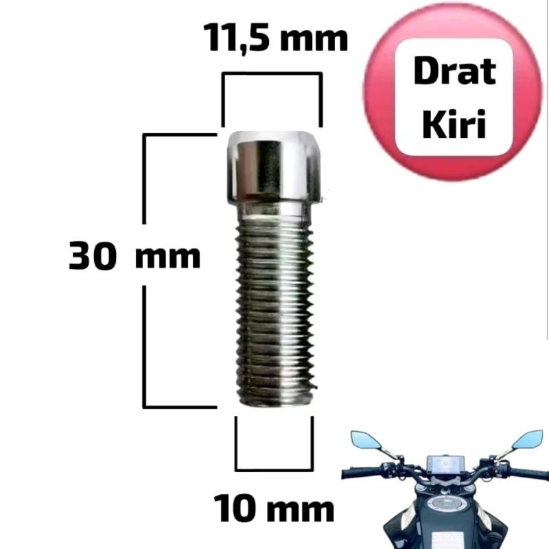 baut L14 drat kiri 3cm