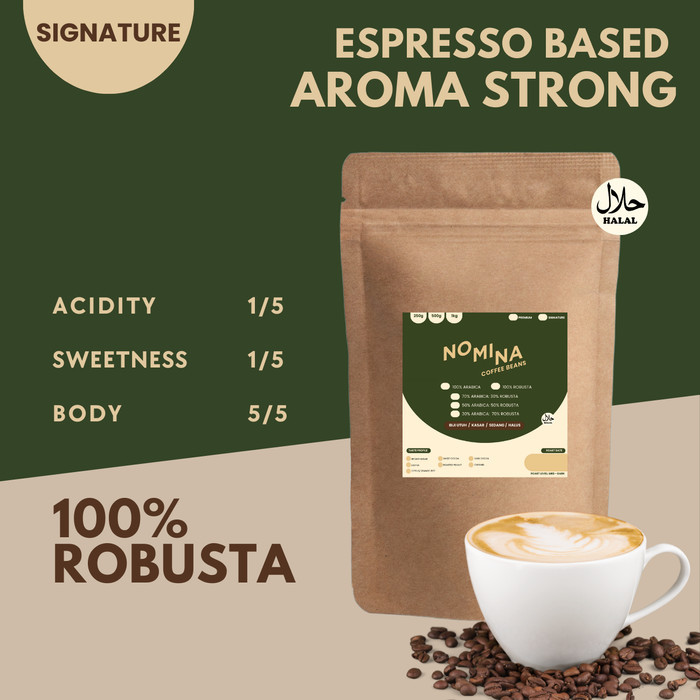 

BUBUK BIJI KOPI SUSU ESPRESSO BLEND 100% ROBUSTA - 500 GR, Biji Utuh