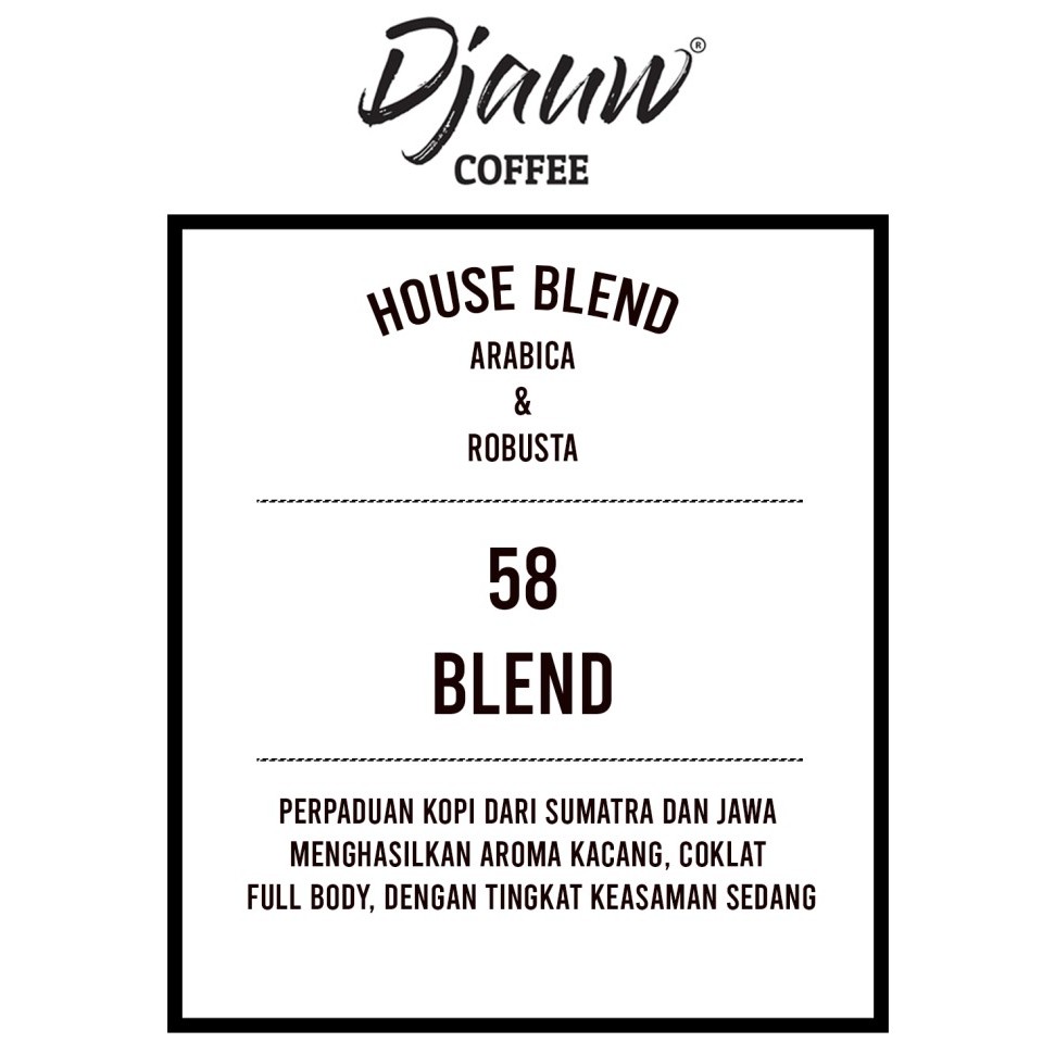 

Kopi Arabika Robusta Premium Espresso Base - 58 BLEND - GILING TUBRUK, 250GR