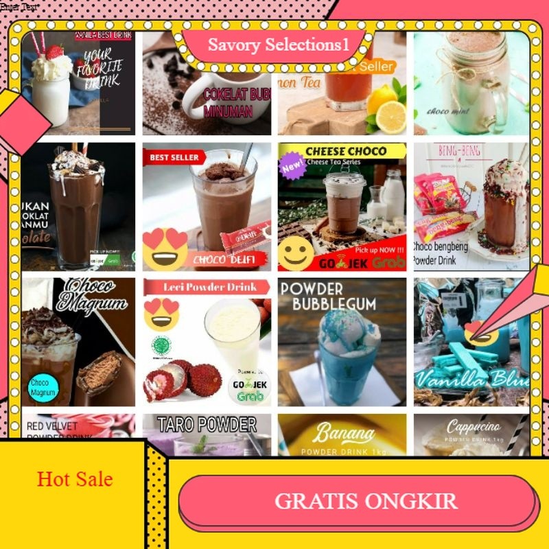 

【SAVORY】 SALE!! Bubuk Minuman 1kg rasa coklat, buah, teh, kopi ada lebih dari 60 Rasa bubuk minuman Viral 1kg