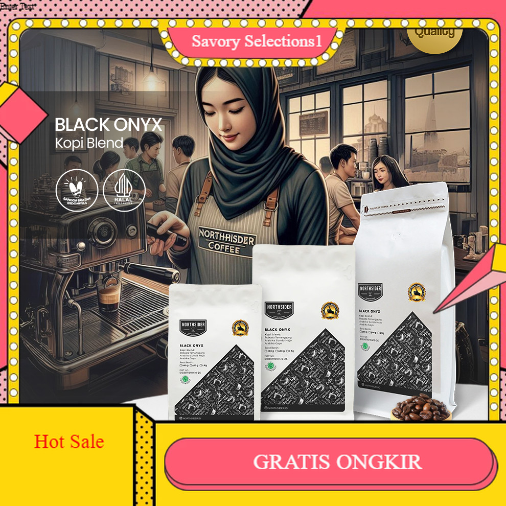 

【SAVORY】 SALE!! Northsider Kopi arabika robusta Black Onyx Espresso Coffee Blend