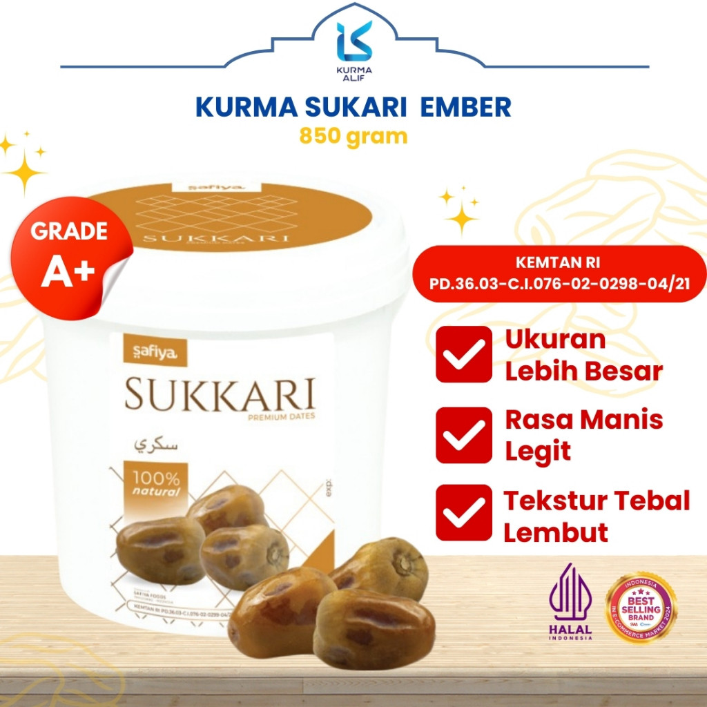 

New Kurma Sukari Ember 850 gr Safiya OriginalPremium
