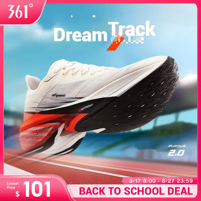 361 Degrees Furious 2.0 Men Women Running Sports Shoes Carbon Plate Racing Marathon Rebound Cushioni