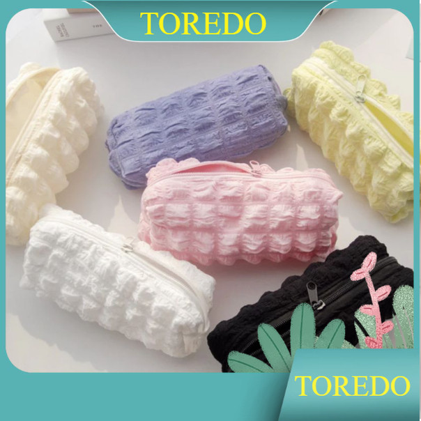 

TOREDO PF Puffy Pouch Cosmetic Pencil Bag Tempat Pensil Stationery Case Make up Wanita Lucu Mini Travel Skincare Barang Cewek Aesthetic Style Chikoisme