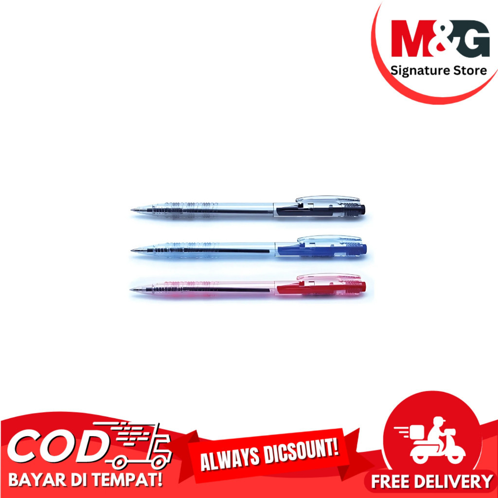 

Ballpoint Pen M&G Pulpen Retractable Warna Biru 0.7mm #ABP04875 Satuan SHESB