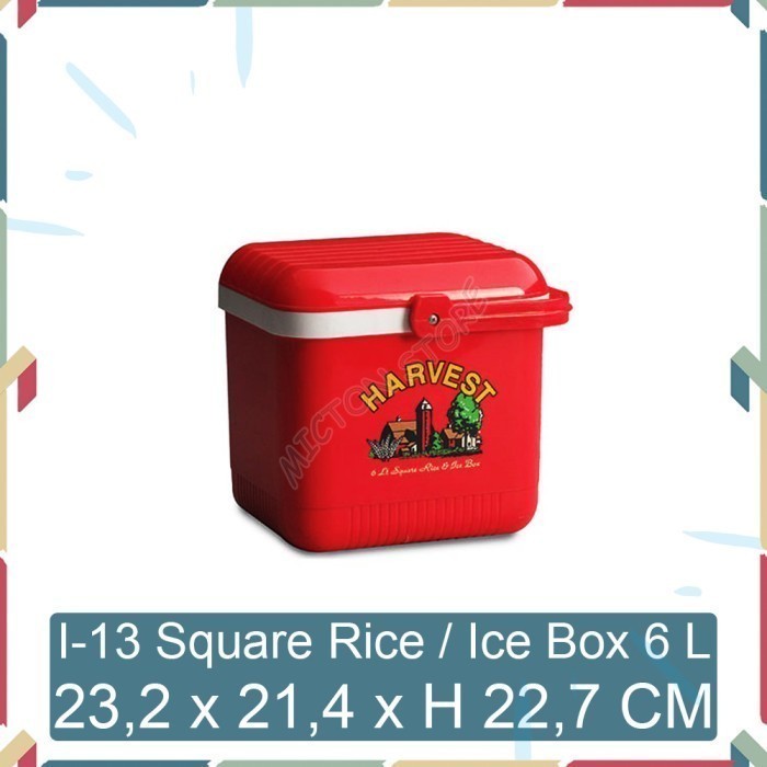 HOMTON Lion Star I-13 Square Rice Ice Box 6 Liter Termos Nasi Es Batu LionStar Plastik Berkualitas M