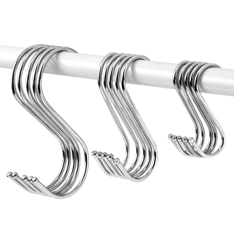 

10Pcs S-Shape Hook Stainless Steel Clothes Bags Towel Plant Hanging Rack Multi-function Kitchen Bedroom Railing S Hanger Hooks
