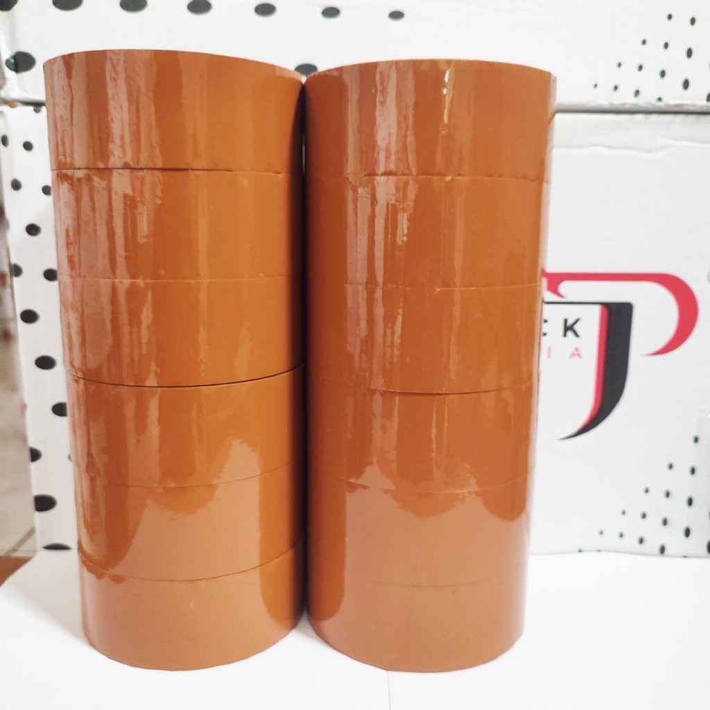 

1 LUSIN [ 12 PCS ] Lakban Coklat 45mm x 200 yard BC - Lakban Packing Paket - Jago Pack Indonesia