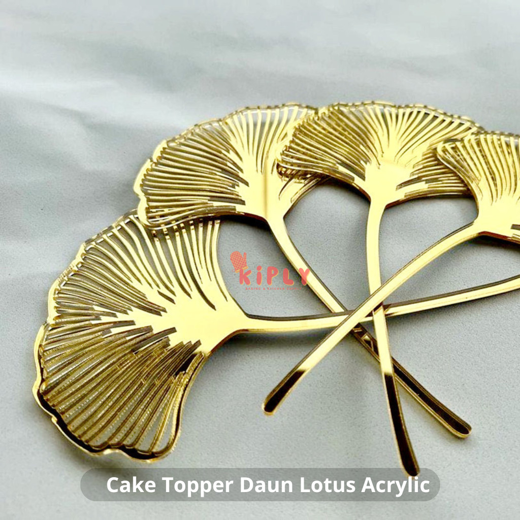 

Cake Topper Daun Lotus Acrylic/Cake Topper Bentuk Daun Emas/Dekorasi Kue Ulang Tahun