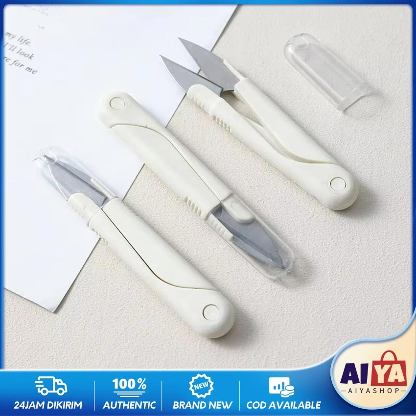 Gunting Benang Jahit Kain Kecil Stainless Anti Karat Dengan Tutup Pemotong Benang Jahit Premium