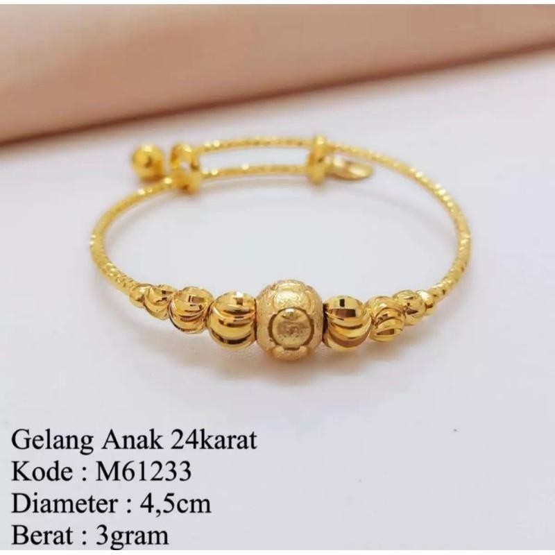 SaC Fashion  gelang anak - gelang dubai bulat perhiasan imitasi lapis emas 24k