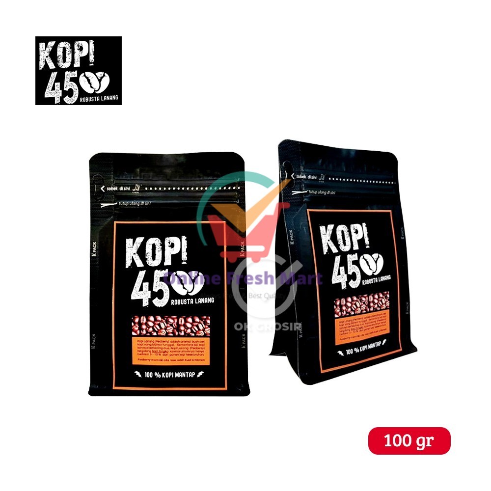 

Kopi 45 / Kopi Lanang Robusta Ground / Bubuk (100 gr) - Online Fresh Mart Denpasar