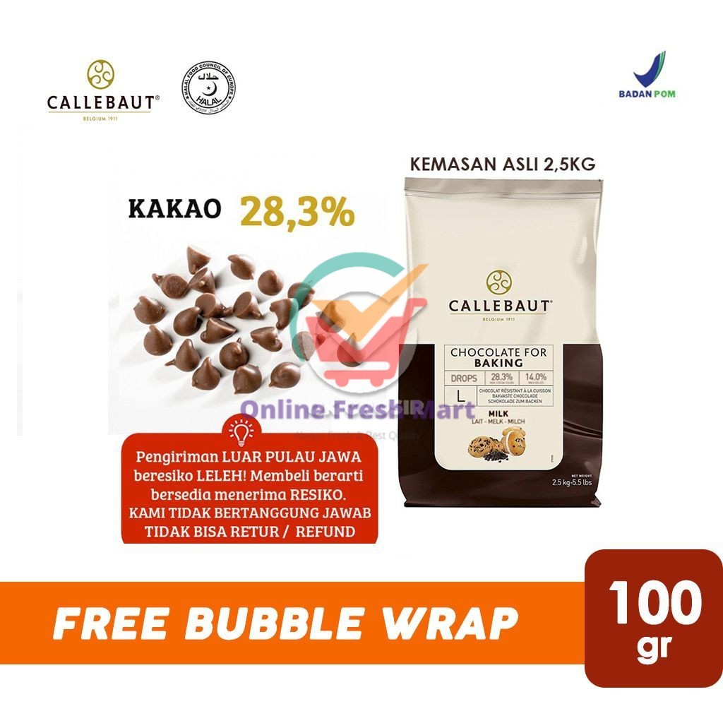 

Callebaut Baking Drops L / Chocochip Milk (100 gr) KHUSUS GOSEND & JNE YES - Fasyanita Denpasar