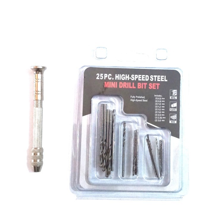 mini bor mesin tangan 20pcs mata bor pen hand drill pcb Tiny stainless