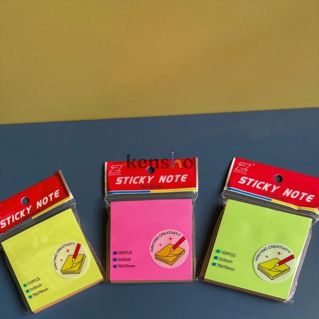 

STESSI Sticky Note 3x3 100 Lembar / Memo / Post / Note / Rainbow / Campur Warna / Notes Tempel