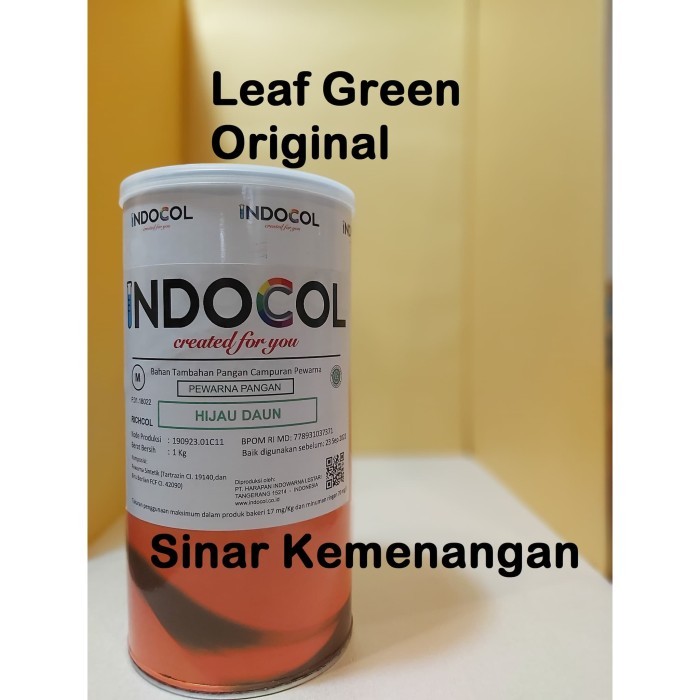 

Pewarna makanan INDOCOL Original Leaf Green / Hijau Daun, 1 kg BAR