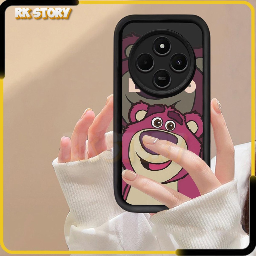 Case For Xiaomi Redmi 14C - Redmi 13C Softcase Silikon Tpu Casing Handphone Black Matte Rose Antisho