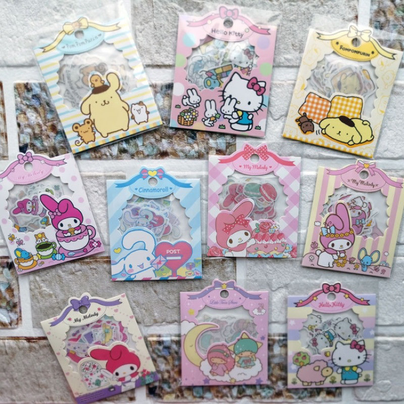 

30 Pcs Stiker Sticker Sanrio DIY Hello Kitty Melody Pompompurin Cinnamoroll Little Twin Star Kiky Lala