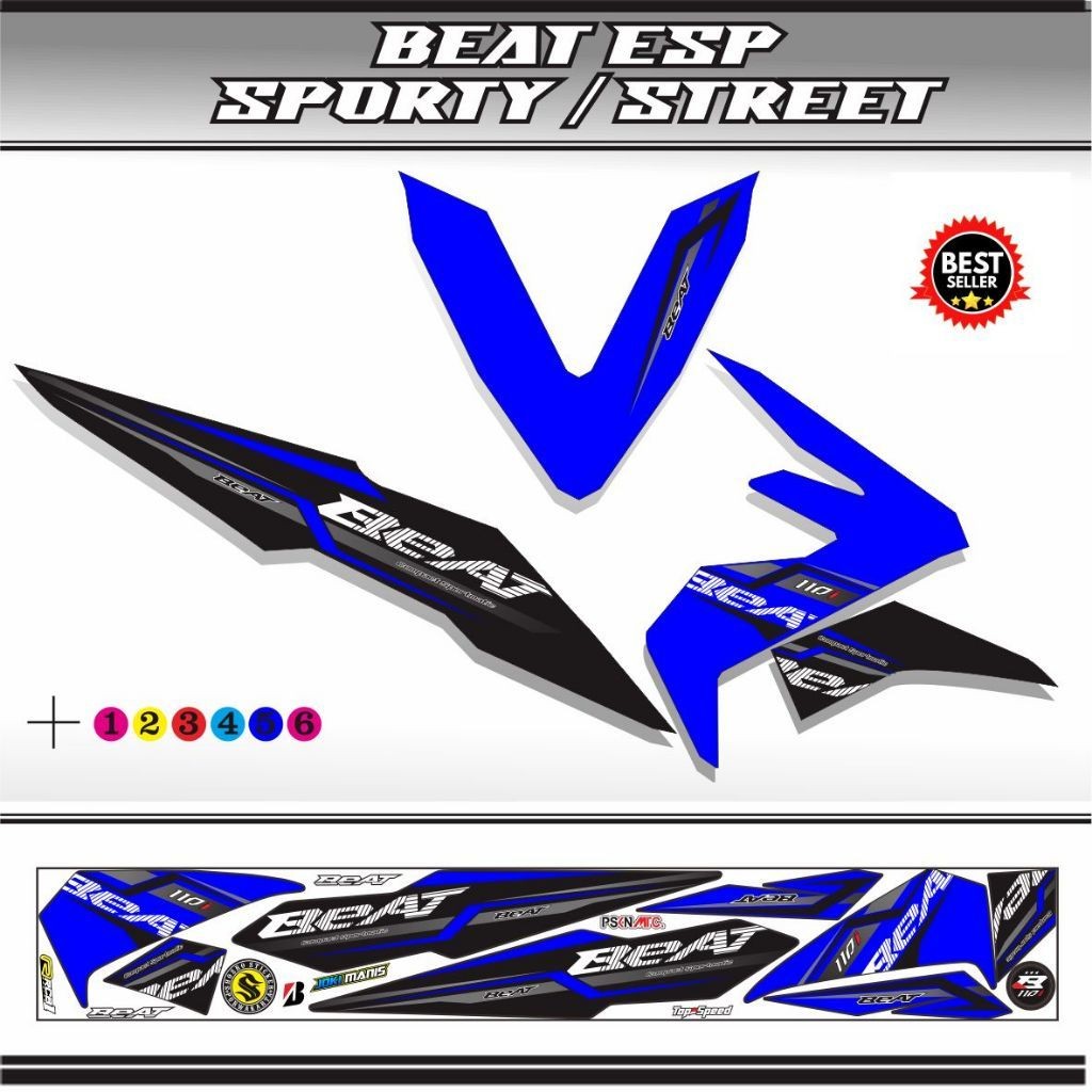 Striping variasi lis motor beat esp 2017/ stiker beat street 2018/ variasi TERLARIS