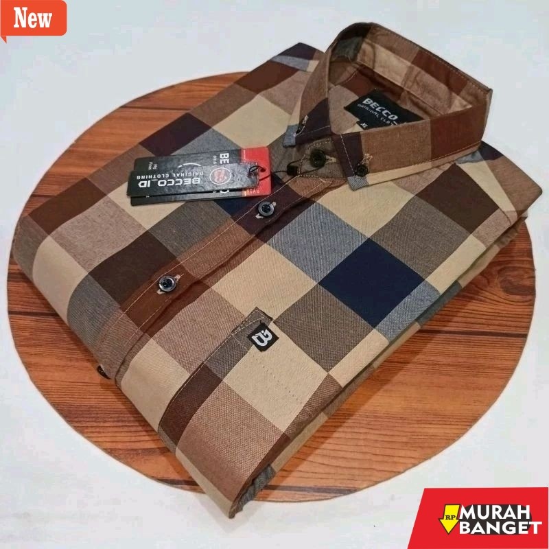 kemeja kotak kotak cowok Kemeja pria kotak-kotak - kemeja pria motif -  kemeja pria lengan pendek - 