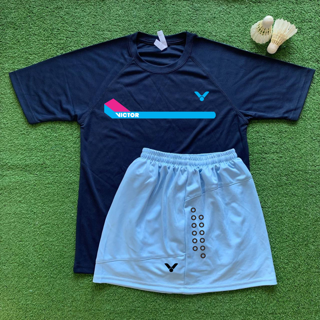 Baju Badminton DRYFIT WANITA ROK VKTR v3 NAVY
