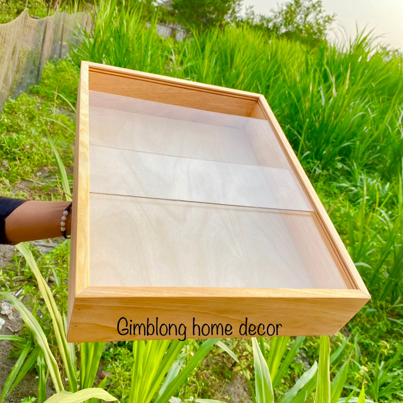 DE43W BOX DONAT SLIDING KAYU AKRILIK | KOTAK DONAT KAYU | WADAH DONAT