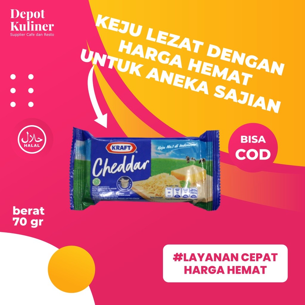 

Kraft Keju Cheddar Single 70 Gr