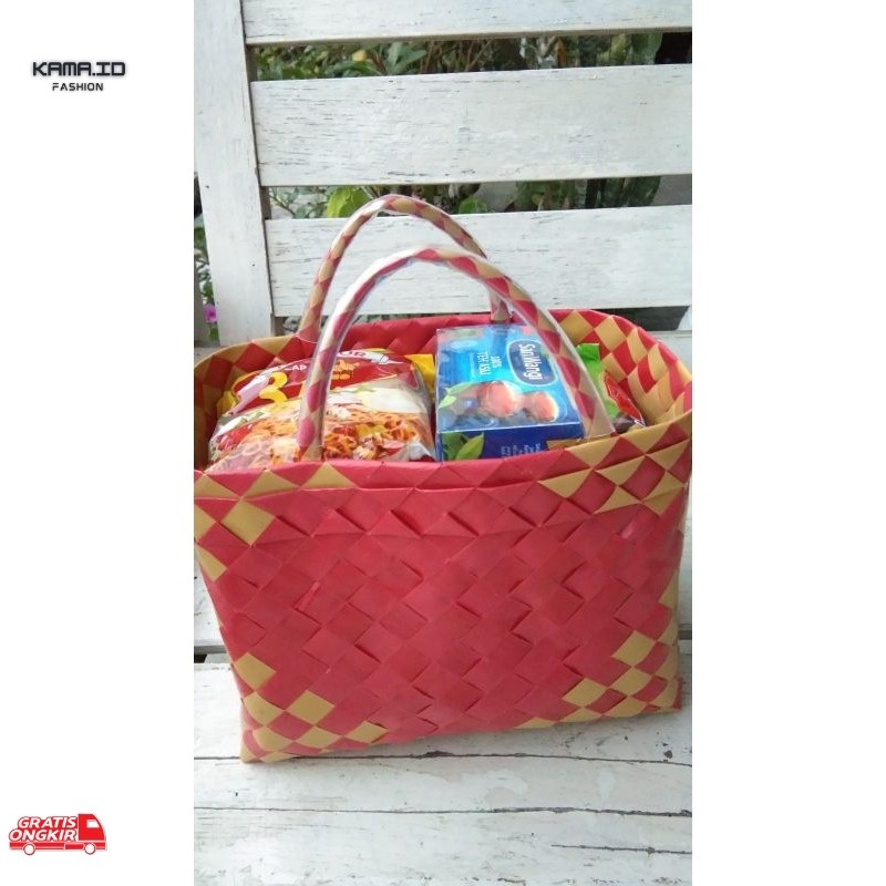 Anyaman Terkini / READY STOK - TAS ANYAMAN PLASTIK MURAH Kotak Emblek