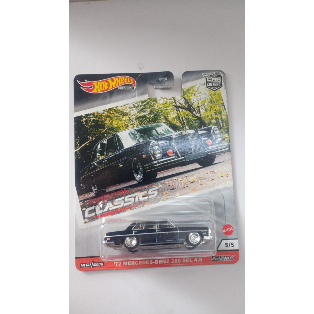 hot wheels '72 mercedes-benz 280 sel 4.5 premium car culture